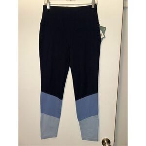 Lysse Medium Athletic Ankle Length Leggings Midnight Navy Colorblock Womens NWT